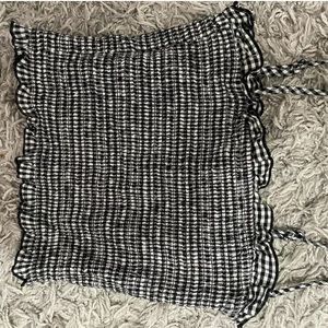 Scrunched Checkered Tank Top